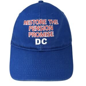 Restore The Pension Promise DC Strapback Baseball Cap Blue One Size Bayside